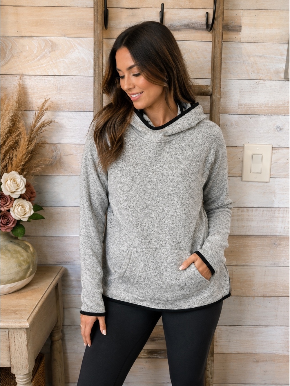 Nike Gray Hooded Pullover Sweatshirt Medium